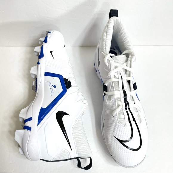 Nike Alpha Menace 3 Shark Football Cleats White Blue Sizes 10.5 & 13 CV0582-101 - Picture 1 of 8